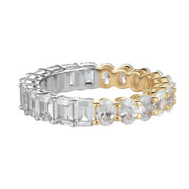 Diamonisse Silver Gold Eternity Ring 11777 0016 b flat