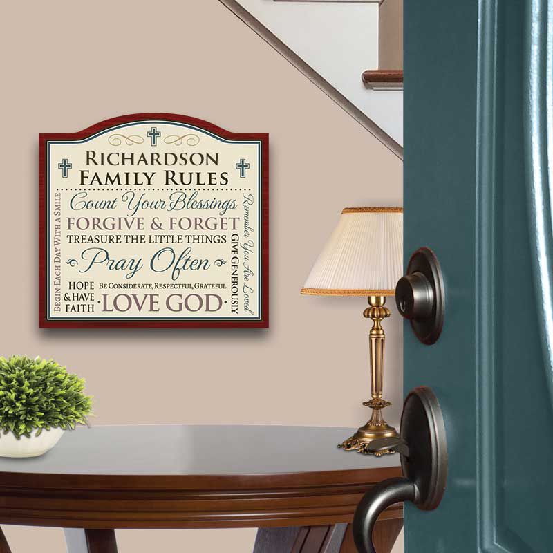 Religious Family Rules Indoor Plaque 6058 001 6 2