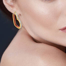 Sparkling Hearts Diamond Hoop Earrings 11286 0010 m model