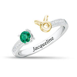 Birthstone & Diamond Zodiac Ring 11999 0018 e may