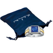 True Blue Mens Created Sapphire Ring 1636 0018 g gift pouch