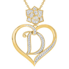 Personalized Diamond Rose Pendant 10663 0015 b initial D