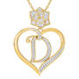 Personalized Diamond Rose Pendant 10663 0015 b initial D