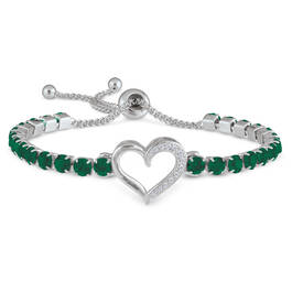 Open Heart Birthstone Bolo Bracelet 11567 0010 e may