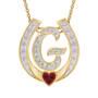 Diamond Initial Horseshoe Pendant 11352 0019 g initial