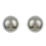 Black Tahitian Pearl Diamond Halo Studs 11142 0618 b alt