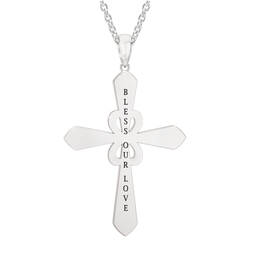 Bless Our Love Diamond Cross Pendant 11607 0012 c back