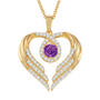Birthstone Pendant Angel Heart Wing 6721 0013 b february