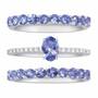 Purple Majesty Tanzanite & Diamond Ring Set, Purple Majesty Tanzanite Diamond Ring Set 2107 001 6 2