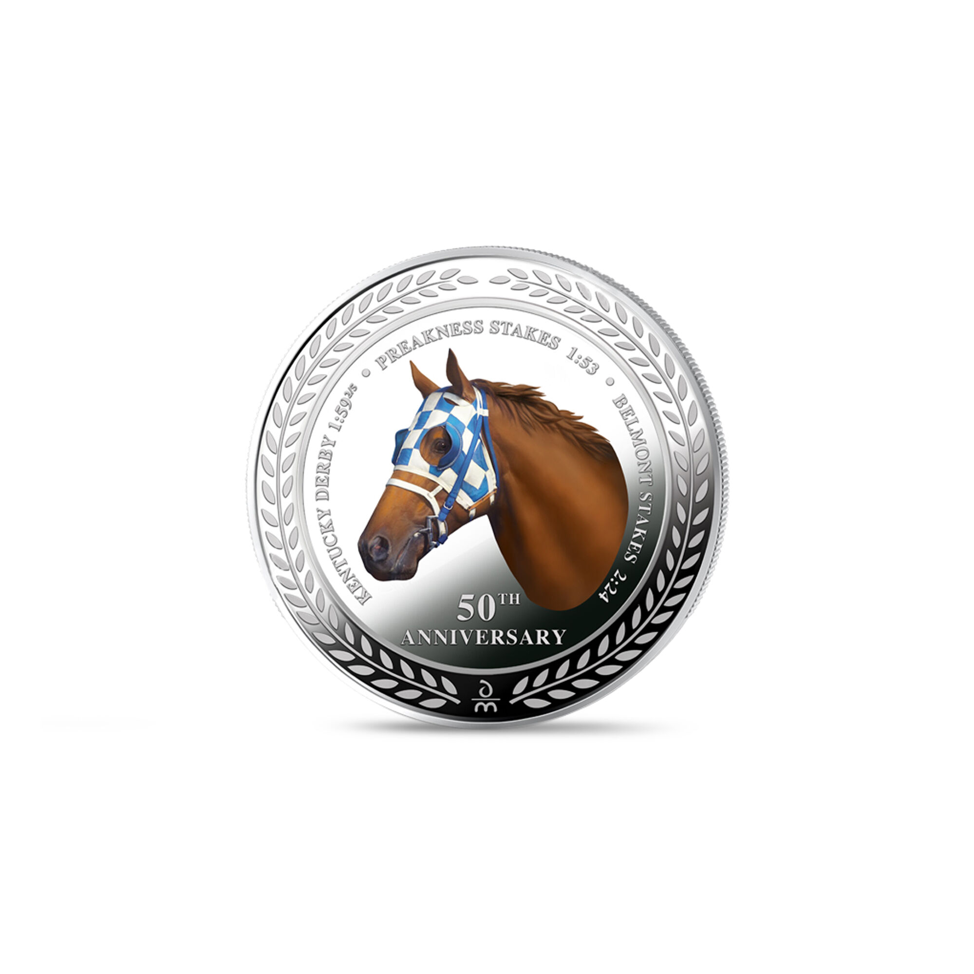 Secretariat Triple Crown 50th Anniversary Commemorative Photo 11535 0019 b coin