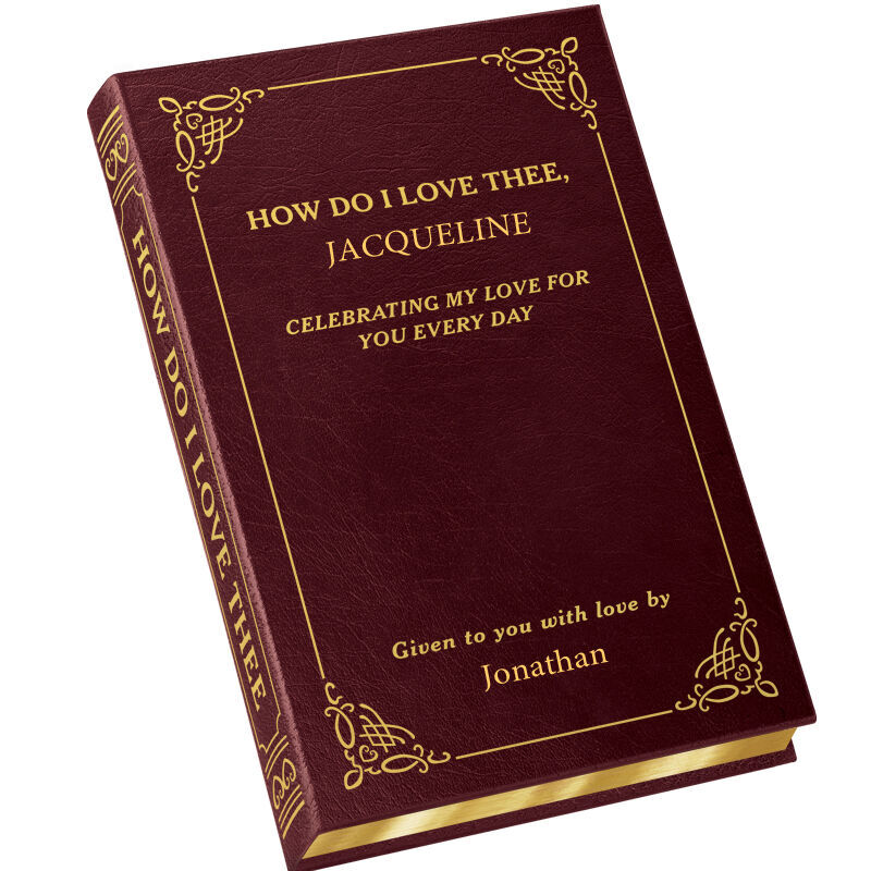 How Do I Love Thee Customized Leather Book 3235 1090 a main