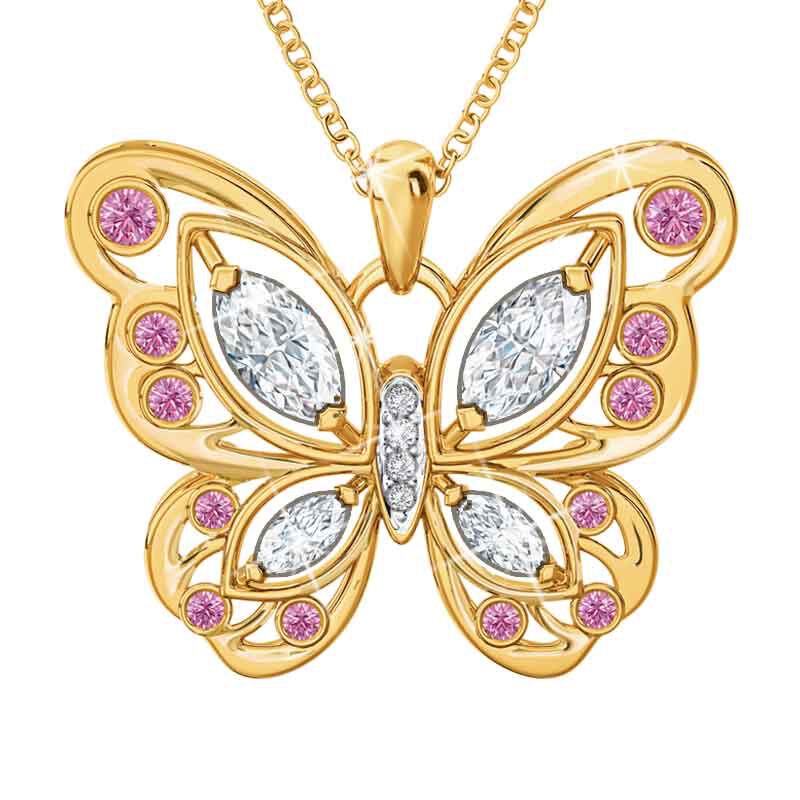 The Birthstone Butterfly Diamond Pendant 2030 001 8 10