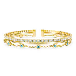 Personalized Luxe Birthstone Cuff 11997 0010 c march