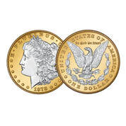 Platinum  24kt Gold Layered Morgan Silver Dollars 2983 001 5 1