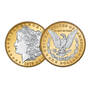 Platinum  24kt Gold Layered Morgan Silver Dollars 2983 001 5 1