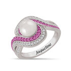 Personalized Pearl Birthstone Swirl Ring 11064 0018 j october