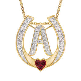 Diamond Initial Horseshoe Pendant 11352 0019 a main