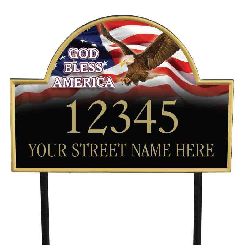 God Bless America Personalized Address Plaque 1092 003 1 1