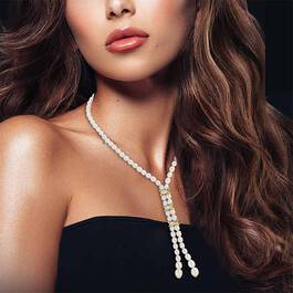 Three Kisses Pearl  Diamond Necklace 6371 001 6 4