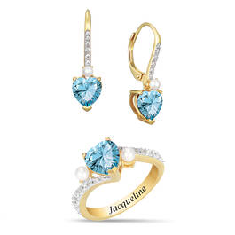 Birthstone Sweetheart Ring with FREE Matching Earrings 11763 0012 c march