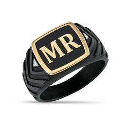 Black Chevron Mens Diamond Ring 11345 0019 a main
