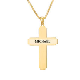 Personalized Guiding Star Diamond Cross Pendant 11984 0015 c back