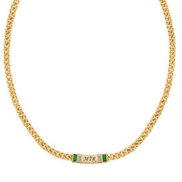 Birthstone & Diamond Monogram Necklace 12372 0013 e may