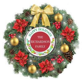 The Personalized Lit Christmas Wreath 11878 0014 a main