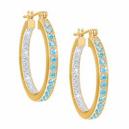 Birthstone Diamond Hoop Earrings 9692 013 7 3