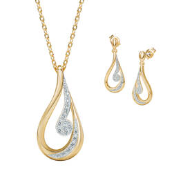 Diamond Tears Remembrance Pendant with FREE Matching Earrings 12393 0018 a main