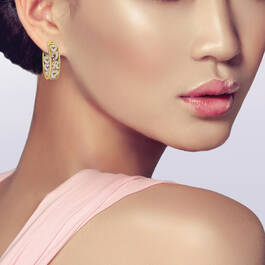 Personalized Diamond Hoop Earrings 10059 0017 m model