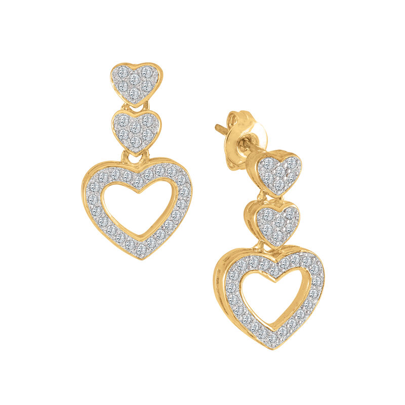 Golden Hearts Bracelet Earring Set 10047 0012 c earring