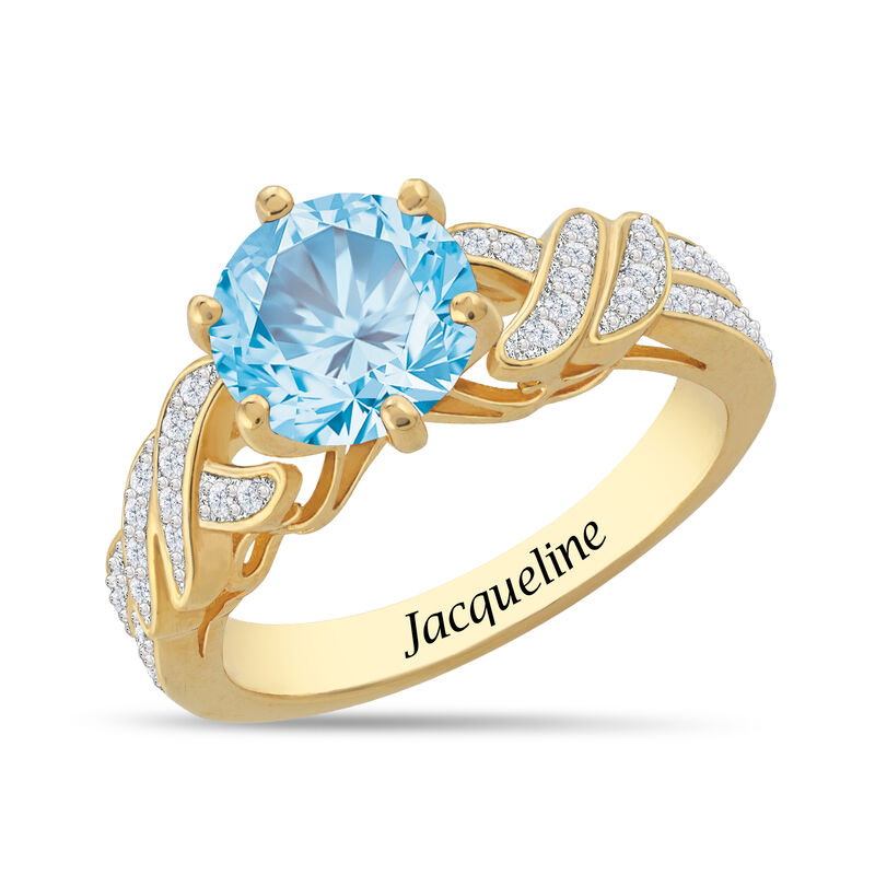 Personalized Beautiful Birthstone Ring 11065 0017 c march