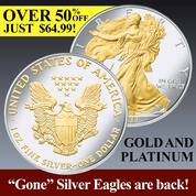 Platinum Gold Highlighted American Eagle Silver Dollars 3235 1371 a main