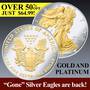 Platinum Gold Highlighted American Eagle Silver Dollars 3235 1371 a main