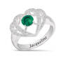 Personalized Genuine Birthstone Diamond Ring 11066 0016 e may