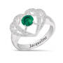 Genuine Birthstone & Diamond Ring, Personalized Genuine Birthstone Diamond Ring 11066 0016 e may
