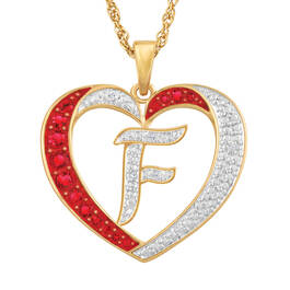 For My Granddaughter Diamond Initial Heart Pendant 10121 0011 a f initial