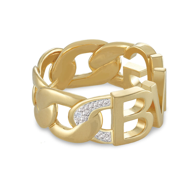 Personalized Chain Link Initials Ring 10658 0012 c ring