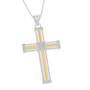 Diamond Devotion Gold Silver Mens Cross Pendant 10362 0019 b angle