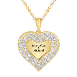 Personalized Diamond Heart Pendant 10574 0013 b front