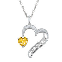 Diamond and Birthstone Heart Pendant 12169 0010 l november