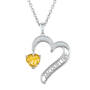 Diamond and Birthstone Heart Pendant 12169 0010 l november