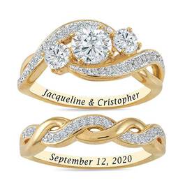 The Diamonisse Three Stone Bridal Set 6327 001 1 1