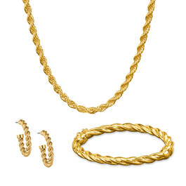 Golden Swirl Necklace Earring Bracelet Set 12279 0017 a main