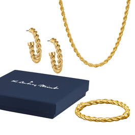 Golden Swirl Necklace Earring Bracelet Set 12279 0017 j box