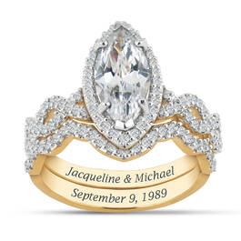 Personalized Marquise Bridal Set 10474 0014 a main