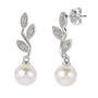 White Pearl Leafy Dangle Earrings 11142 0550 a main