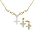 Heavenly Swirl Cross Necklace and Earrings Set 6892 0016 a main