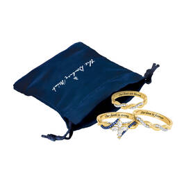 Our Lives are blessed our Faith is strong Diamonisse Ring Set 10062 0012 g gift pouch